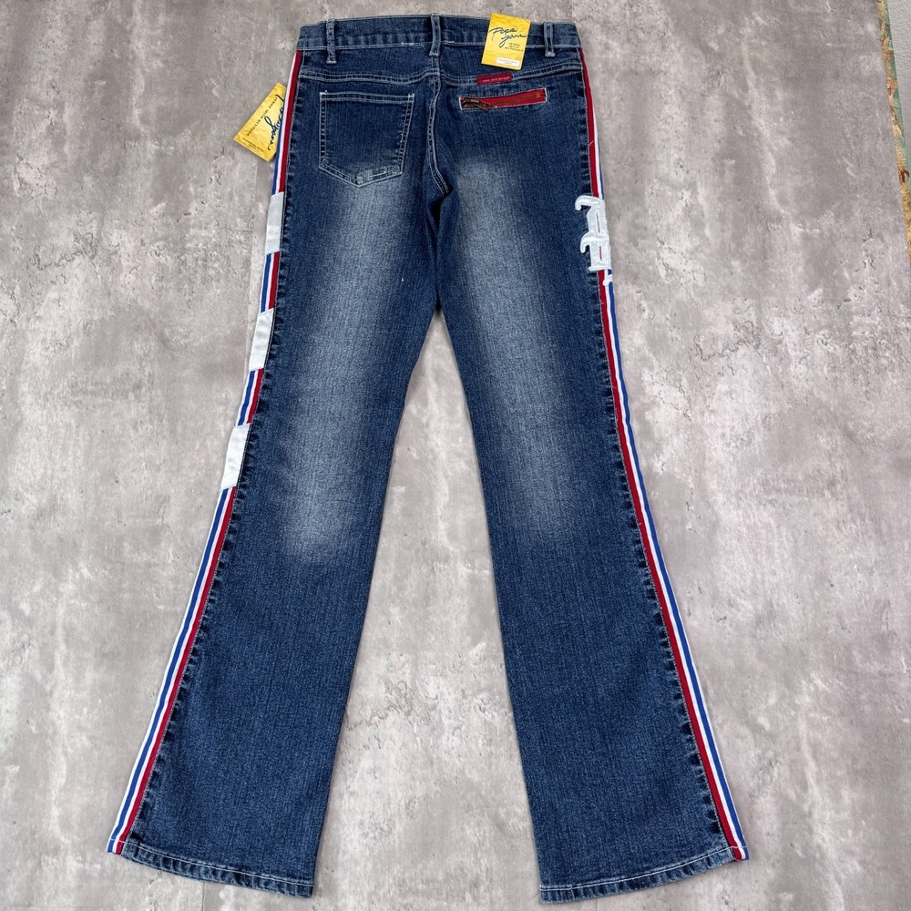 Vintage Paco Jeans Womens 5 Blue Embroidered Flare Bootcut Ribbon Y2K NWT‎ - Picture 4 of 8